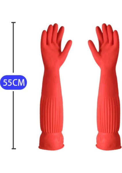 Şekerlemesiz Tarz 45CM 1 Çift Uzun Bulaşık Yıkama Temizlik Eldiveni Silikon Kauçuk Bulaşık Yıkama Eldiveni Ev Temizlik Fırçası Mutfak Temizlik Aracı (Yurt Dışından)