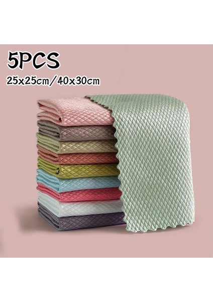 30X40CM Rastgele Renk Stili 25**40CM Çiziksiz Mucize Temizlik Bezleri Pedleri Mutfak Anti-Yağ Silme Bezleri Tekrar Kullanılabilir Ince Lifli Mutfak Cam Bezi (Yurt Dışından) indirimleri