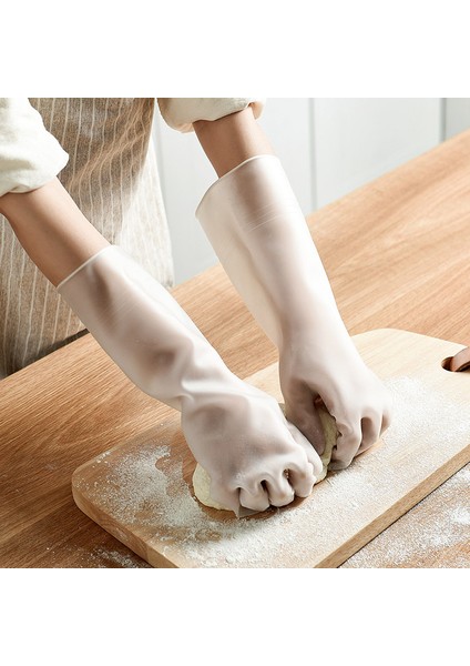 Boş Stil S Avuç Içi Genişliği 9cm Su Geçirmez Kauçuk Lateks Bulaşık Eldiveni Kaymaz Dayanıklı Mutfak Temizlik Ev Işleri Bulaşık Yıkama Araçları (Yurt Dışından)