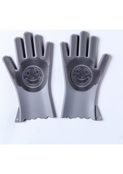 Açık Gri Tarzı Bulaşık Yıkama Temizlik Eldiveni Silikon Kauçuk Sünger Eldiven Ev Temizleyici Mutfak Fırçası Araçları Mutfak (Yurt Dışından)