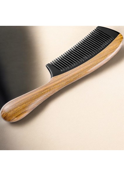 Pelesenk Ağaçı Kaplamalı Kemik Dişli Tarak Ahşap Saç Tarağı 20 cm AT-126 Saplı indirimleri