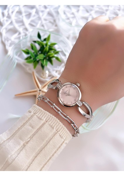 Özel Tasarım Vintage Seri Kadın Kol Saati+ Bileklik Hediyeli CL8454.M5 fiyatları