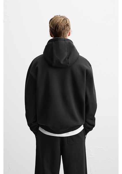 Kanguru Cepli Oversize Kalıp Unisex Düz Hoodie