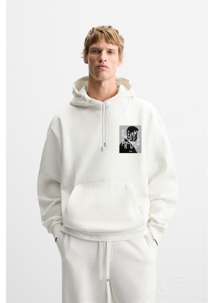 Kapuşonlu Oversize Kalıp Creative Proces Baskılı Hoodie fiyatları