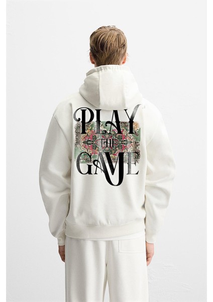 Kapuşonlu Play The Game Baskılı Unisex Hoodie