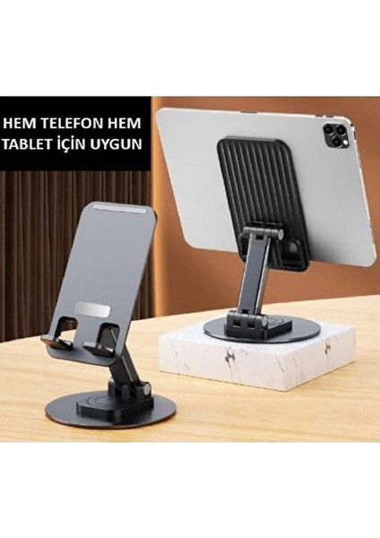 Muhasebeciler, Öğrenciler Için 360 ° Dönebilir Katlanabilir Telefon Tutucu Stand Yuvarlak Tabanlı