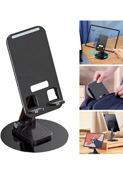 Muhasebeciler, Öğrenciler Için 360 ° Dönebilir Katlanabilir Telefon Tutucu Stand Yuvarlak Tabanlı
