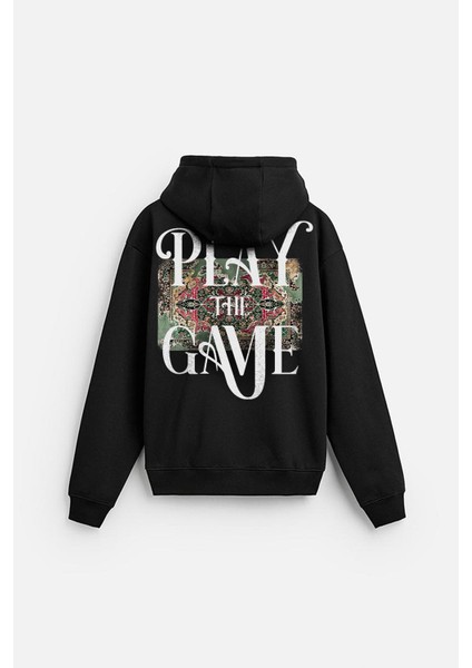 Kapuşonlu Play The Game Baskılı Unisex Hoodie