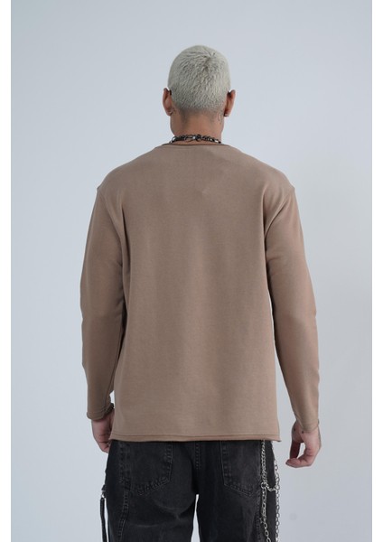 Pis Yaka Oversize Kalıp Erkek Sweatshirt