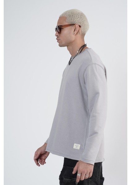 Pis Yaka Oversize Kalıp Erkek Sweatshirt