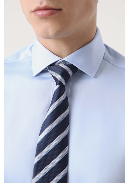 Ds Damat Regular Fit Mavi Düz Gömlek