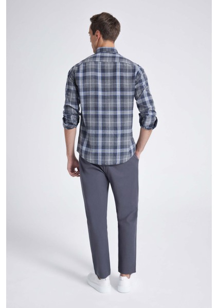 Ds Damat Slim Fit Gri Gabardin Gömlek fırsatları