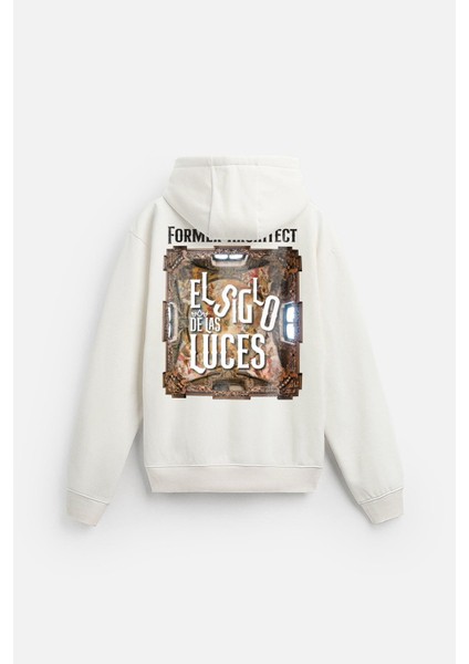 Kapuşonlu Luces Baskılı Oversize Kesim Hoodie