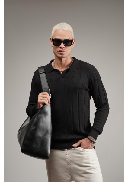 Fitilli Polo Yaka Kazak