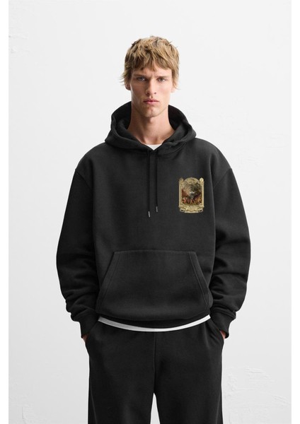 Kapuşonlu Ottoman Vintage Baskılı Unisex Hoodie