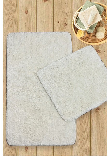 Cotton Basic Ekru 2'li Set Banyo Halısı Bpmk