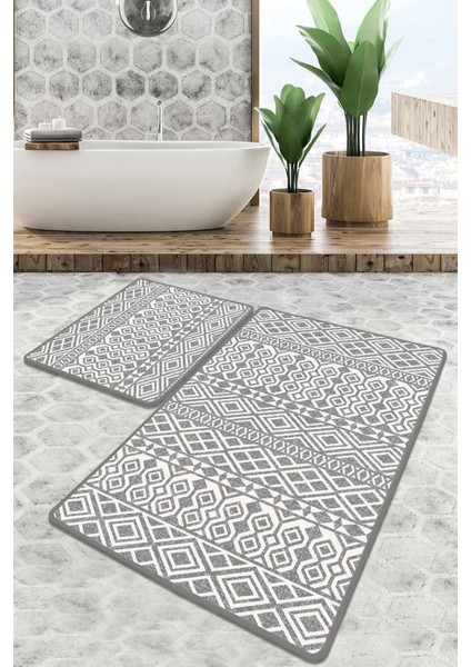 Order Banyo Halısı 2'li Set Banyo Paspası Kaymaz Tabanlı Klozet Takımı Djtbanyo