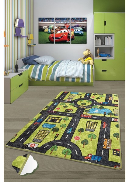 Green City Çocuk Halısı Djt Çocuk ve Bebek Halısı Yıkanabilir ,Leke Tutmaz 100 x 160