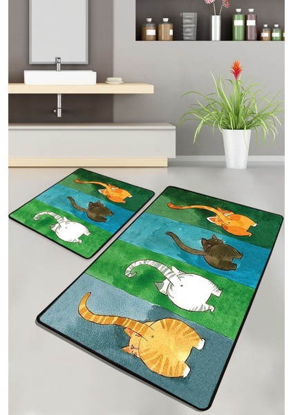 Gatto Carino 2 Li Set 60X100 cm - 50X60 cm
