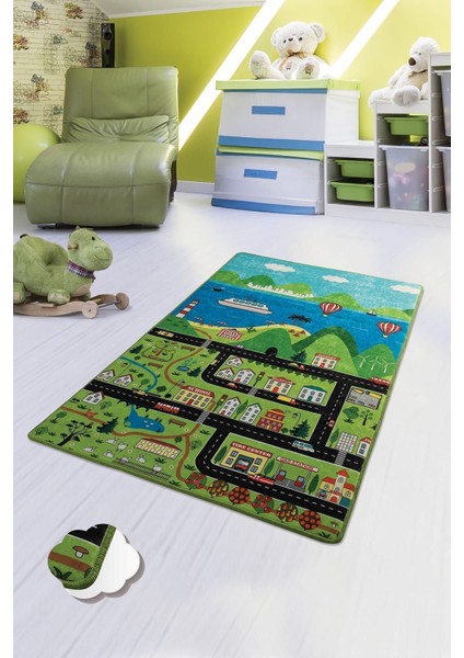 Happy City Çocuk Halısı Djt Çocuk ve Bebek Halısı Yıkanabilir ,Leke Tutmaz 120 x 180
