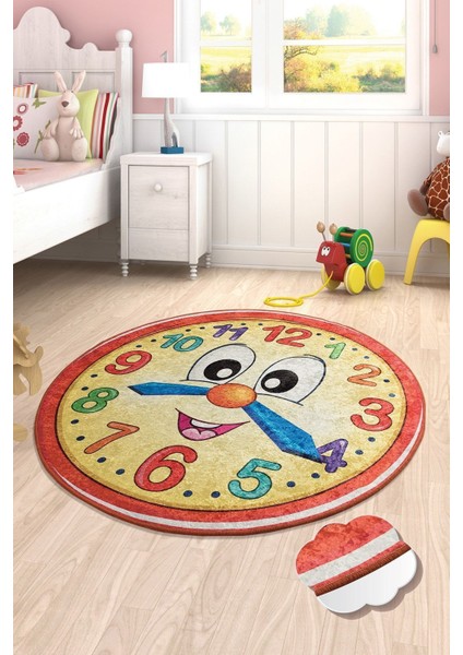 Watch Kırmızı Çap Çocuk Halıs Djt Çocuk ve Bebek Halısı Yıkanabilir ,Leke Tutmaz 140 x 140