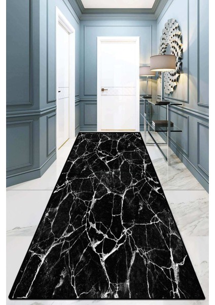 Marble Yolluk Halı Djt Yıkanabilir,kaymaz Tabanlı Kesme Rulo Halı Yolluk 100 x 300