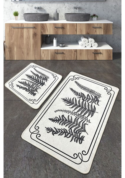 Tokyo Banyo Halısı Djt 2 Li Set Banyo Halısı Paspas Yıkanabilir Kaymaz