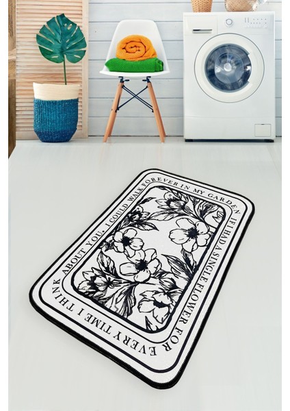 Singleflo 70X120 cm Banyo Halısı Djt Yıkanabilir Kaymaz Taban Paspas Klozet Takımı