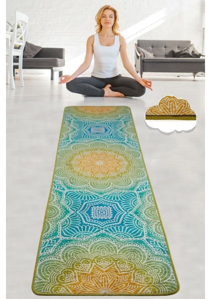 Pozıtıf 60X200 cm Yoga,spor,fitness,pilates Halısı Yoga Matı Yıkanabilir Kaymaz Djt