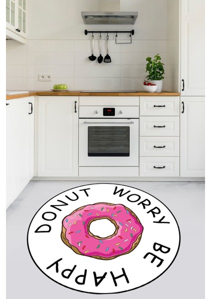 Donut Worry Djt Leke Tutmaz Yıkanabilir Kaydırmaz Mutfak Halısı 100 x 100