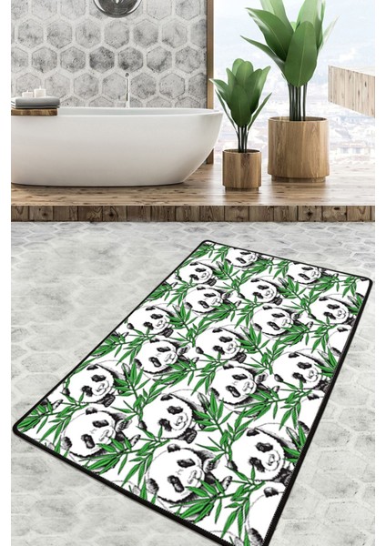 Green Panda Banyo Halısı Djt 70X120 cm Banyo Halısı,banyo Paspası Yıkanabilir Kaymaz Taban Garantili