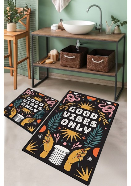 Snake Trınket Djt 2 Lı Set Banyo Halısı Banyo Paspası