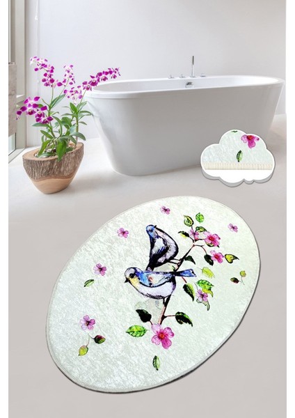 Bırd Nest 70X120 cm Banyo Halısı Paspas Yıkanabilir Kaymaz Taban Djt