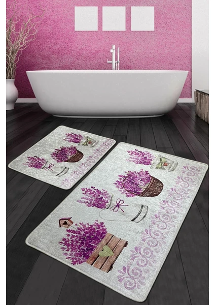 Chilai Home Giardino Di Lavanda Banyo Halısı Djt 2 Li Set