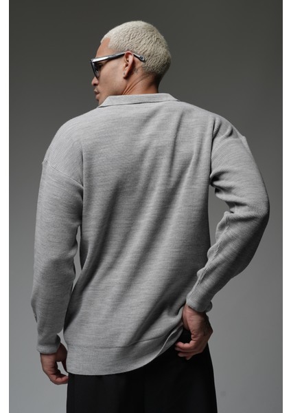 Kingbrich Polo Yaka Oversize Kalıp Erkek Triko Kazak indirimleri