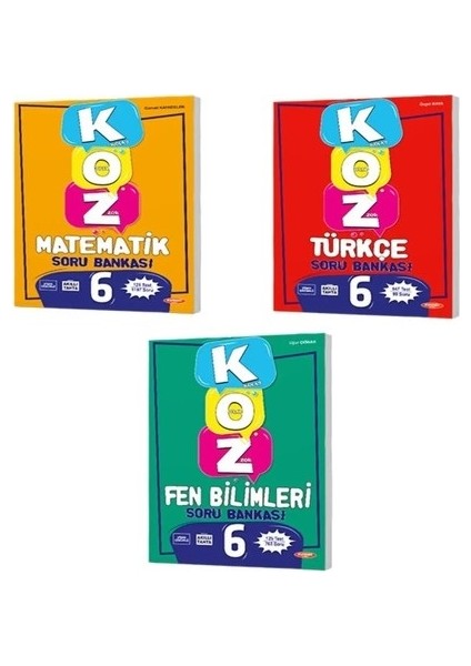 Koz Kolay Orta Zor 6. Sınıf Matematik Fen Türkçe Tüm Dersler Soru Bankası Seti