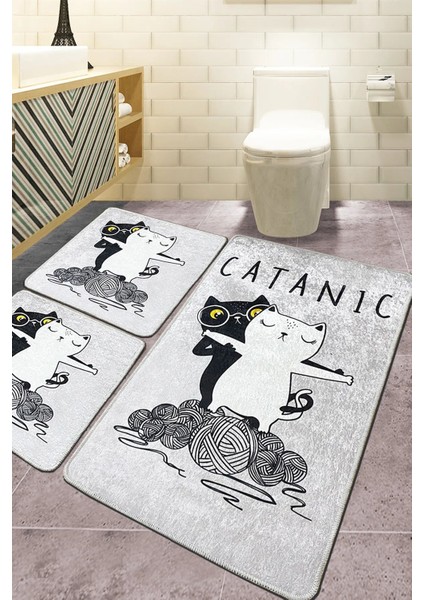 Catanic 3 Lü Set Banyo Halısı Djt