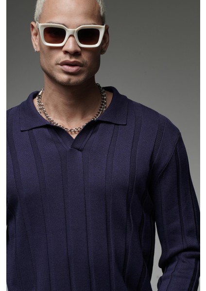 Fitilli Polo Yaka Kazak