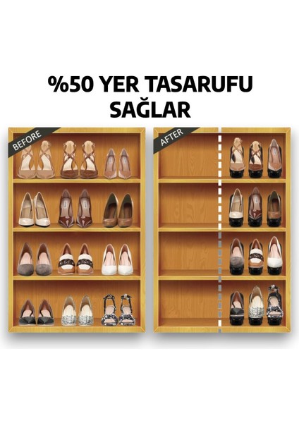 20'li Ayarlanabilir 4 Kademeli Ayakkabı Rampası Set Siyah
