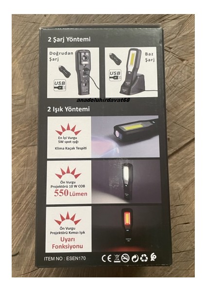USB Mıknatıslı Güçlü LED Fener Para Kontrol Mor Işık Klima Kaçak Tesbit