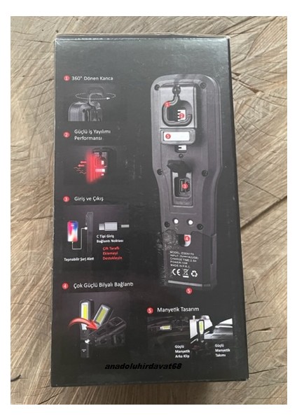 USB Mıknatıslı Güçlü LED Fener Para Kontrol Mor Işık Klima Kaçak Tesbit