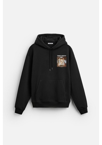 Kapuşonlu Luces Baskılı Oversize Kesim Hoodie