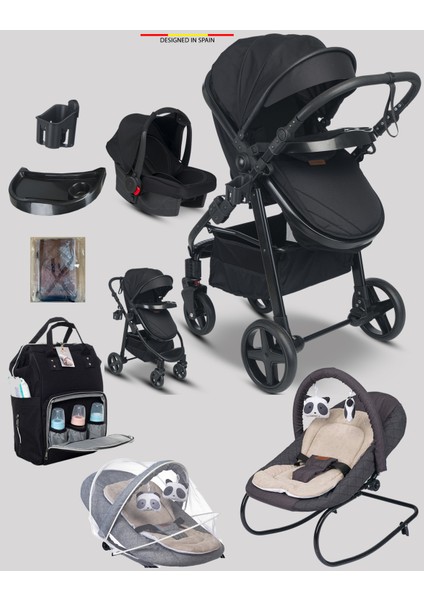 9 In 1 Yeni Doğan Full Set 950 Travel Sistem Bebek Arabası 330 Sallanır Ana Kucağı