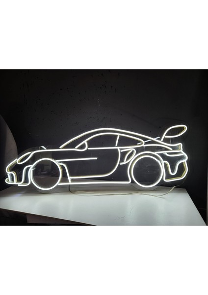 Cizgineona Araba Işıklı Neon LED Duvar Dekarasyon
