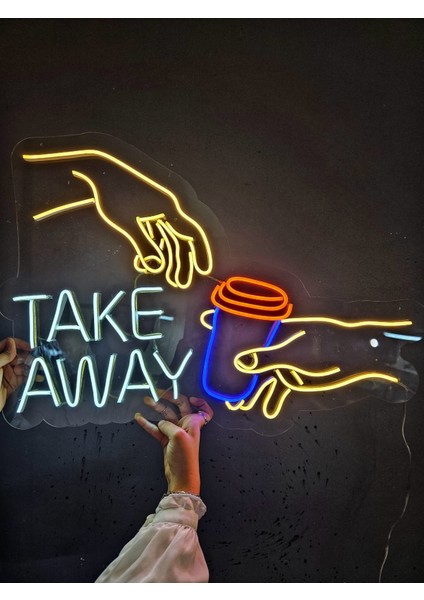 Cizgineon Take Away Işıklı Neon LED Duvar Dekarasyon