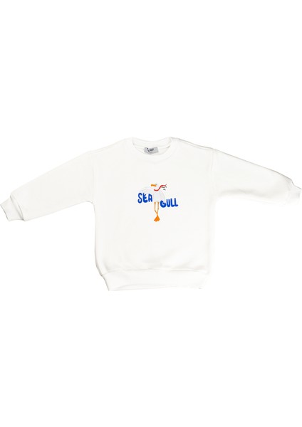 Seagull Beyaz Sweathir