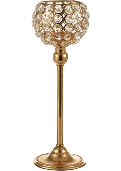 30Cm Altın Tarzı Kristal Tealight Mumluk Şamdan Cam Sütun Şamdanlar Düğün Masa Centerpieces Parti Ev Dekorasyonu (Yurt Dışından)