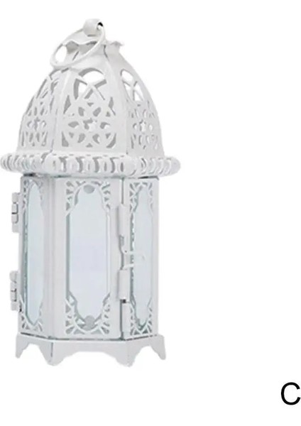 Şeffaf Cam-Beyaz Tarzı Fas Tarzı Mumluklar Adak Mumluk Asılı Fener Demir Vitray Fener Şamdan Ev Dekorasyonu Подсвечник (Yurt Dışından)