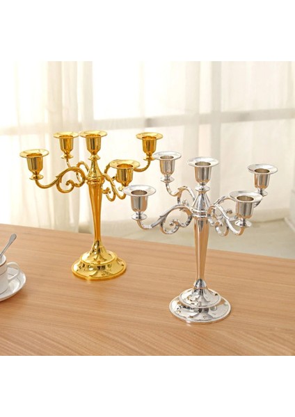Gümüş 3 Kafa Stili Antik Retro-Kol Mumluk Metal Şamdanlar Romantik Akşam Yemeği Mumluklar Masa Dekor Düğün Ev Dekorasyonu (Yurt Dışından) modelleri