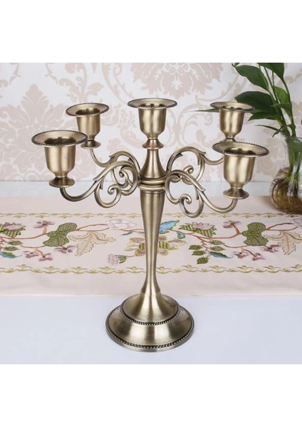 Gümüş 3 Kafa Stili Antik Retro-Kol Mumluk Metal Şamdanlar Romantik Akşam Yemeği Mumluklar Masa Dekor Düğün Ev Dekorasyonu (Yurt Dışından) fırsatları
